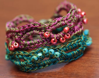Crochet Bracelet Pattern, Beaded Bracelet, Jewelry Tutorial, Boho Crochet Pattern, diy jewelry, crochet with beads pattern, Bohemian(39)