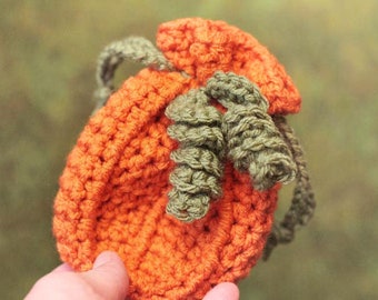 Crochet Pumpkin Pattern, Halloween Crochet, Pumpkin Drawstring Bag, Pumpkin Treat Bag, Fall Crochet Patterns, Crochet Drawstring Bag,  (74)