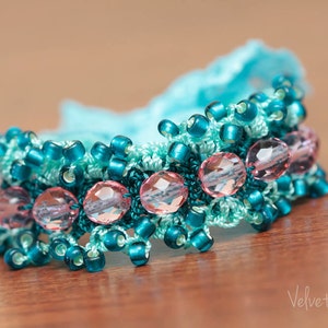 Crochet Jewelry Tutorial, Bead Jewelry Design , DIY Jewelry, Crochet Bracelet Pattern, Crochet With Beads, Beaded Bracelet Pattern (32)