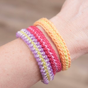 Easy Crochet Pattern, Jewelry Tutorial, Crochet Bracelet Pattern, Crochet With Beads Tutorial, Step By Step Instructions, Tie On Bracelet,