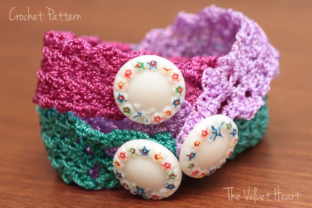Crochet Cuff Bracelet Pattern Step by Step Instructions Etsy