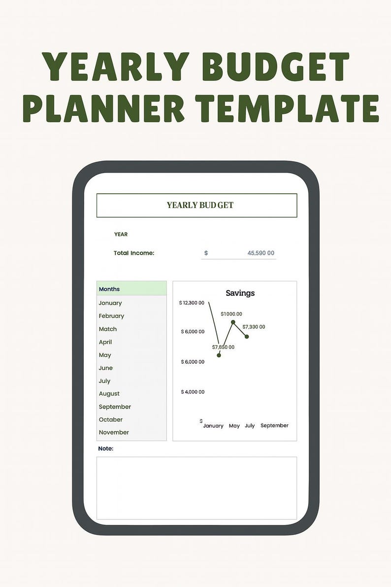 Yearly Budget Planner Excel Template | Annual Budget Spreadsheet ...
