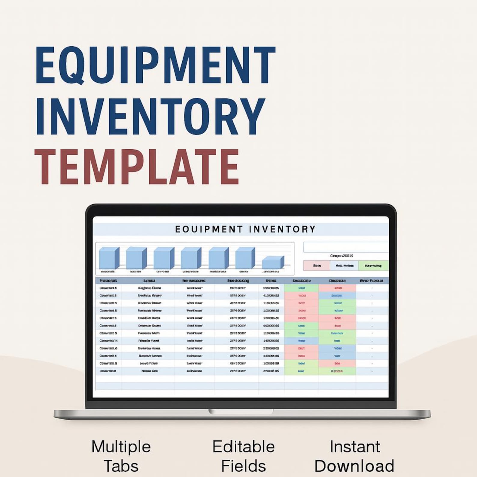 equipment inventory template Images High Quality Grahic Equipment Inventory Template | Excel & Google Sheets Asset Tracker ...