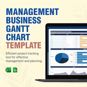 Management Business Gantt Chart Template Excel & Google Sheets | Project Timeline Planner | Task Scheduling Spreadsheet