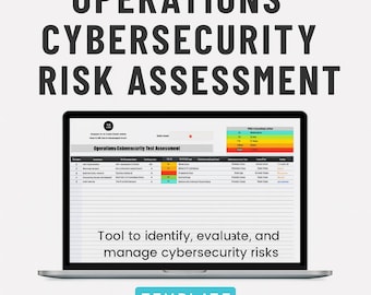 Operations Cybersecurity Risk Assessment Template • Excel & Google Sheets • IT Risk Matrix • Risk Scoring Dashboard • Security Audit Tool