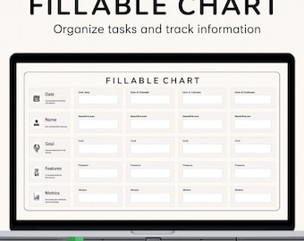 Ausfüllbare Diagrammvorlage Excel Google Sheets Interaktiv bearbeitbare Dateneingangsgrafik