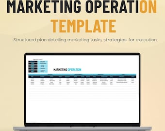 Marketing Operations Template Excel Google Sheets Campaign Workflow Tracker Budget Dashboard KPI Planner