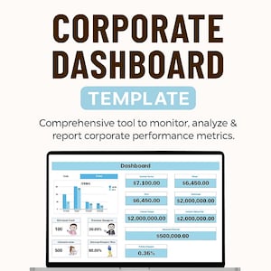Corporate Dashboard-Vorlage Excel & Google Sheets | Business KPI Dashboard | Nachhaltigkeit | Vertrieb, Personalwesen, Projektverfolgung