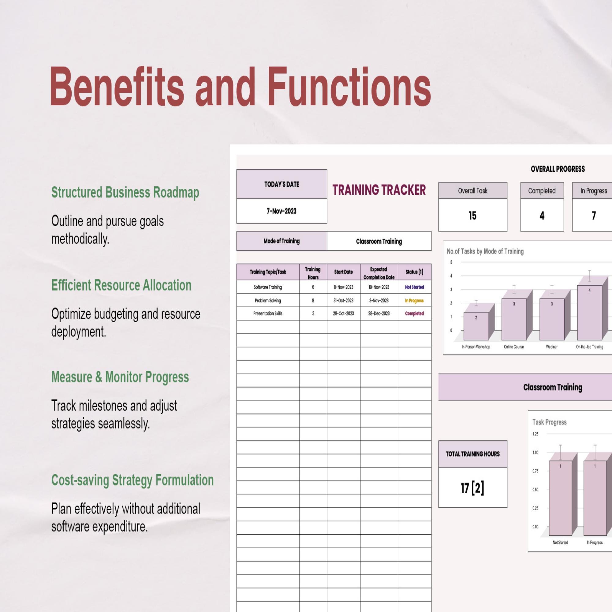 Spreadsheet Reps Training Tracker Template Excel & Google Sheets • Workout and Fitness ...