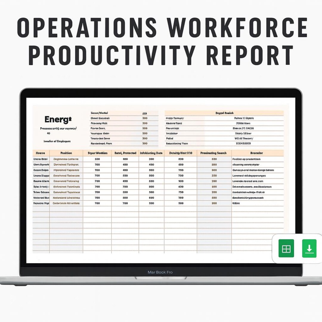 Simple Operations Reports Operations Workforce Productivity Report Template • Excel & Google ...