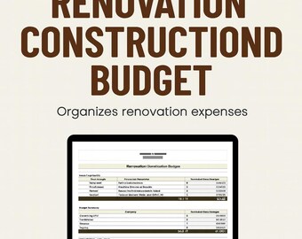 Erneuerung Baubudget Vorlage • Excel & Google Sheets • Remodel Projektkosten Tracker und Planer