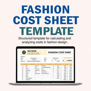 Fashion Cost Sheet Template Excel & Google Sheets | Garment Pricing Calculator | Apparel Production Costing Sheet for Clothing Brands