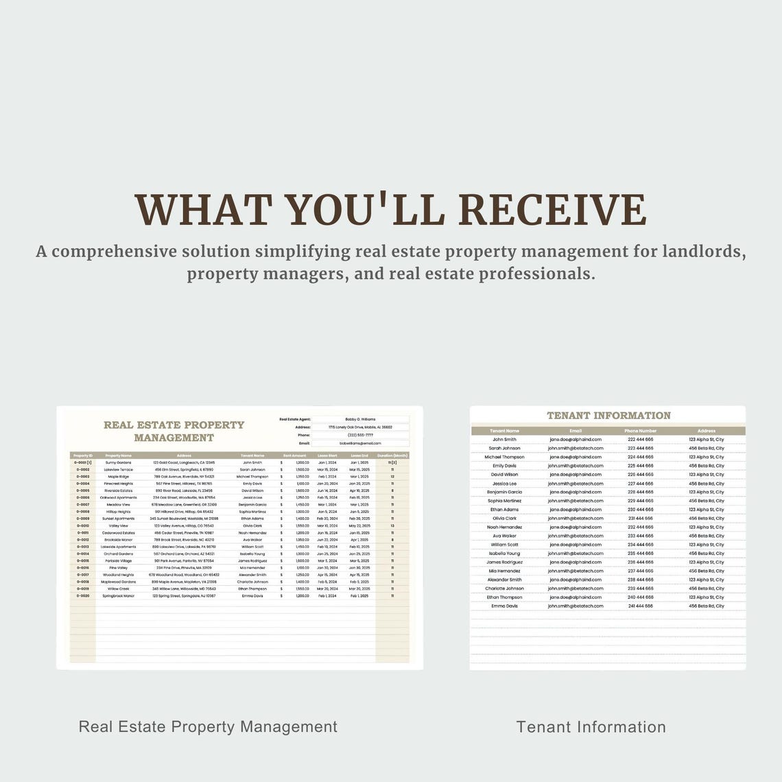 Real Estate Property Management Excel Template | Rental Income Tracker ...