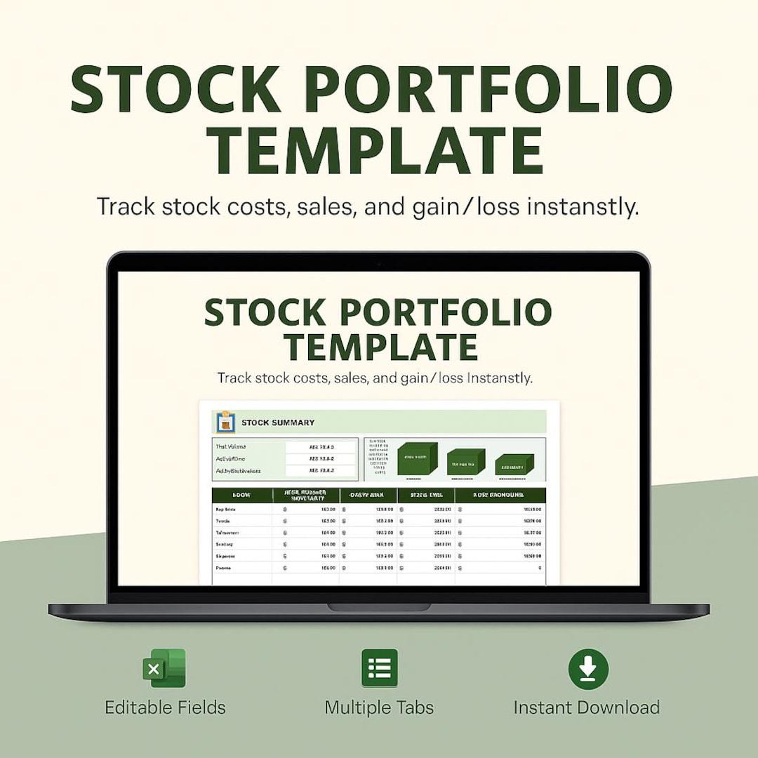 Stock Portfolio Template | Excel & Google Sheets | Investment Tracker ...