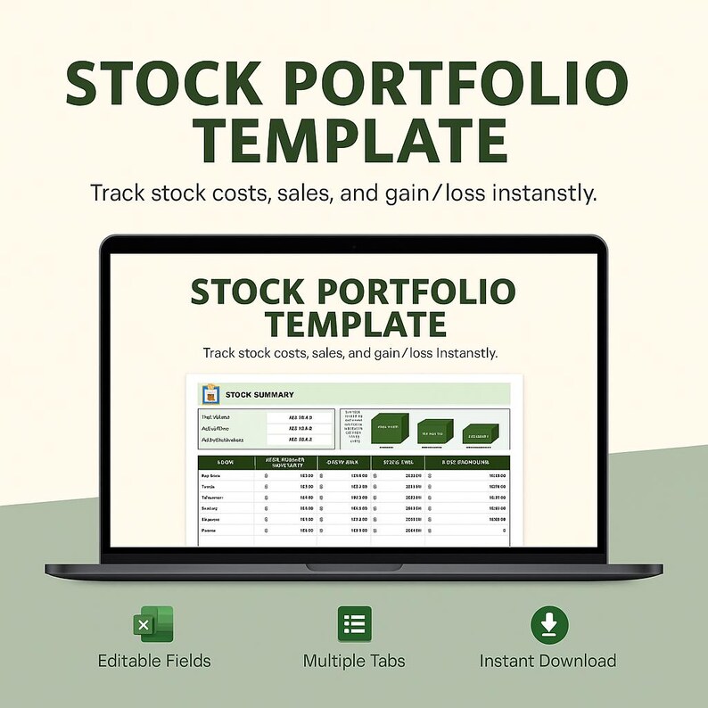 Stock Portfolio Template | Excel & Google Sheets | Investment Tracker ...