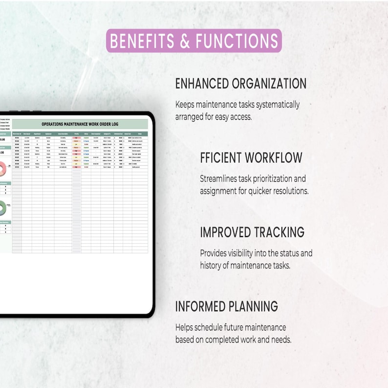 Operations Maintenance Work Order Log Template • Excel & Google Sheets ...