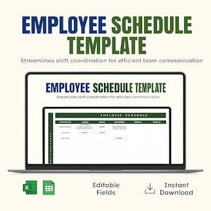 Employee Schedule Template Excel – Staff Shift Planner & Work Calendar Spreadsheet