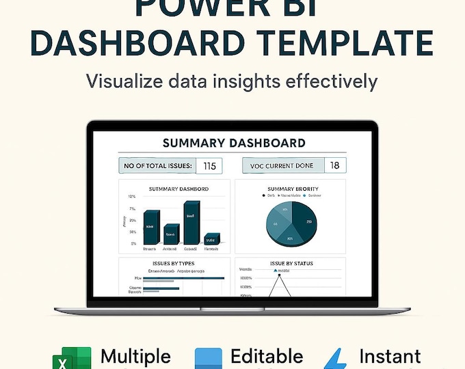 Power BI Dashboard Template, Sales Dashboard Templates for Data ...