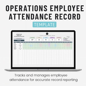 Operations Employee Attendance Record Template • Excel & Google Sheets • Attendance Tracker • Absence Log • HR Time and Attendance Tool