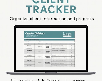 Client Tracker Template Excel | Customer Contact Log Spreadsheet | Google Sheets CRM | Business Relationship Manager | Sales Lead Tracker