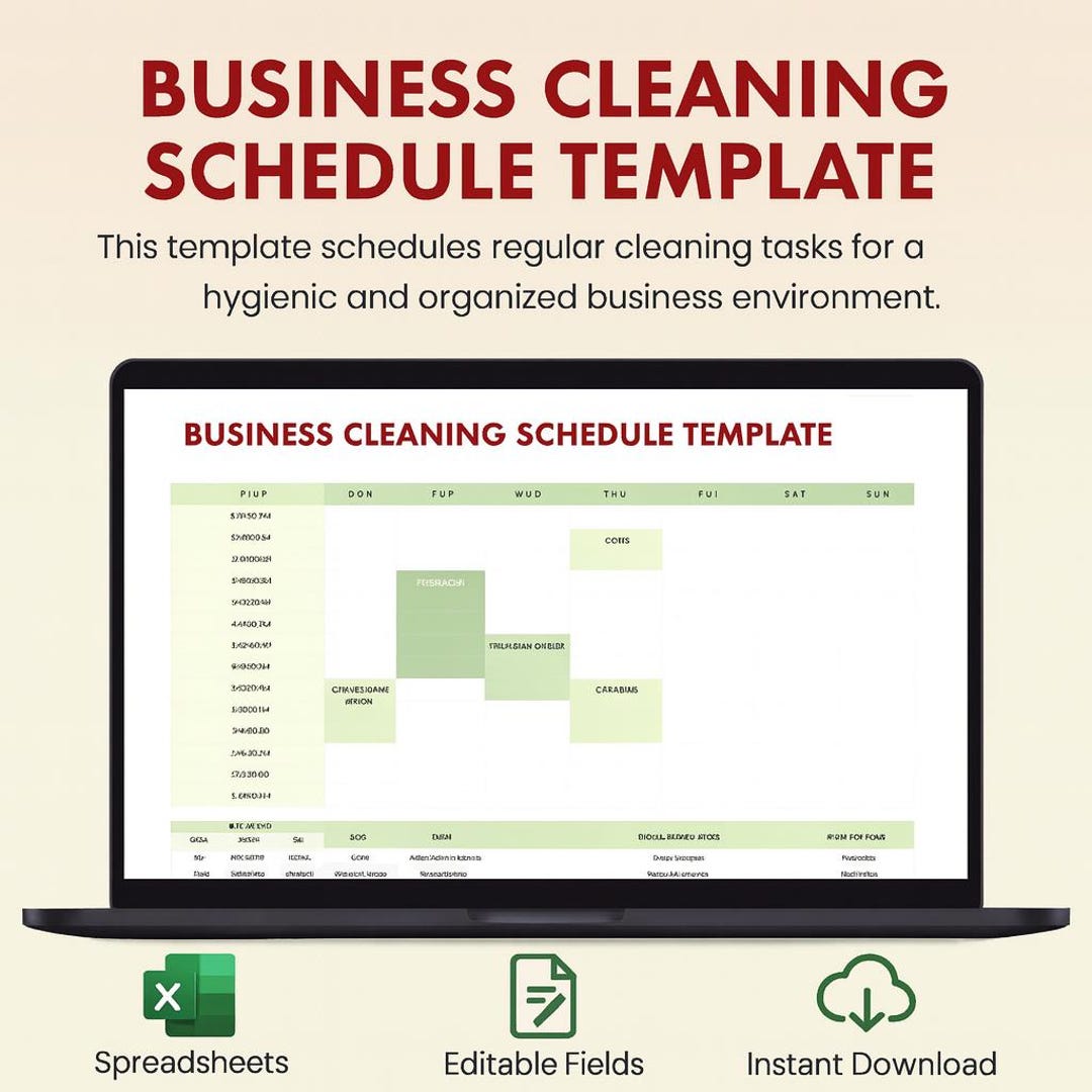 Business Cleaning Schedule Template Excel & Google Sheets | Workplace ...
