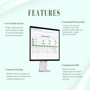 Ecommerce Return & Refund Tracker Excel and Google Sheets | Return ...
