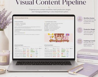 Notion Content Planner Template, Social Media Calendar, Content Pipeline, Marketing Planner, Creator Workflow, Digital Planner
