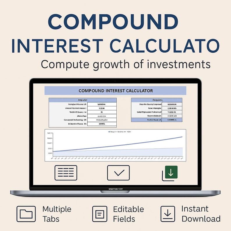Compound Interest Calculator Template – Excel Google Sheets Compound ...