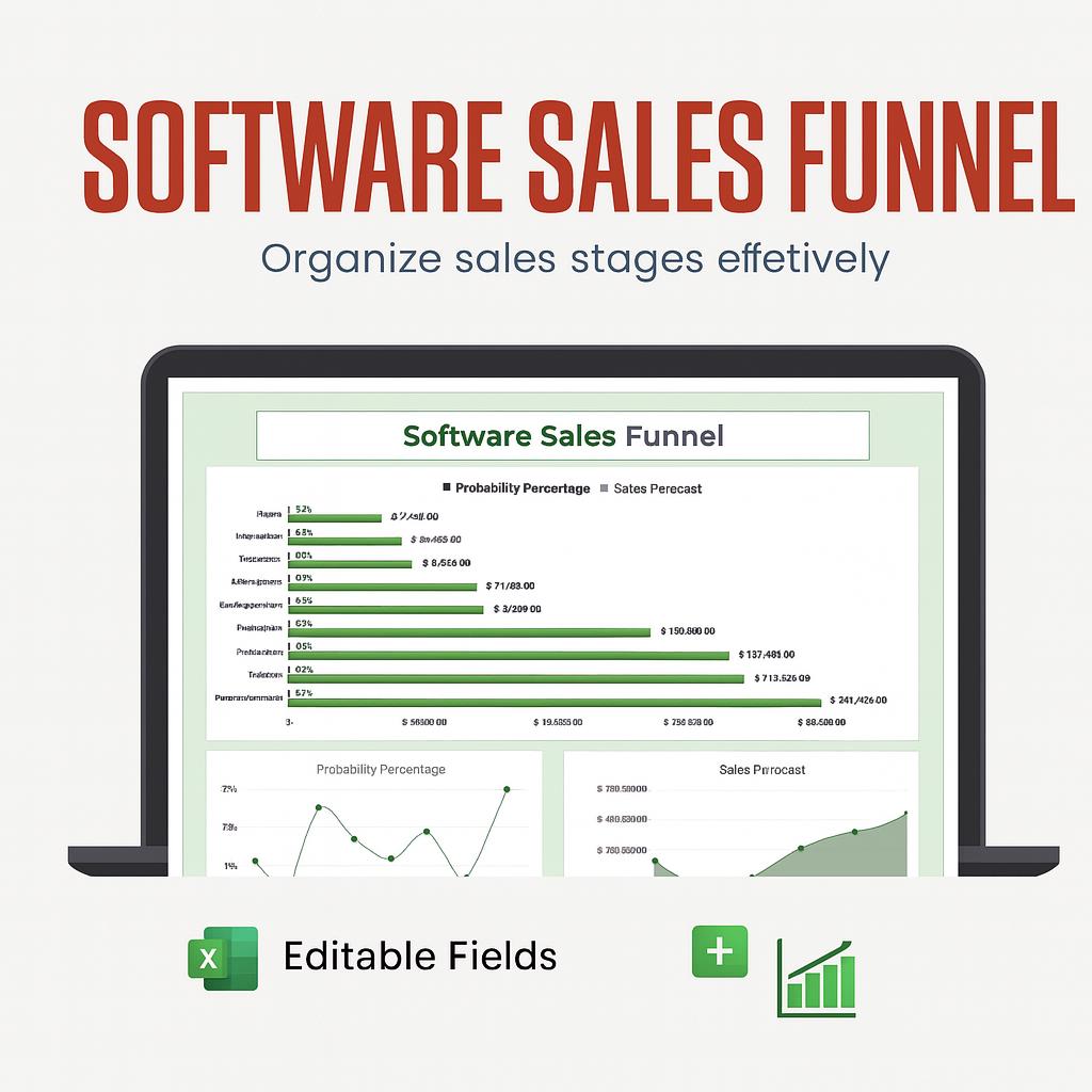 Software Sales Funnel Template – Excel & Google Sheets Lead-to-customer ...
