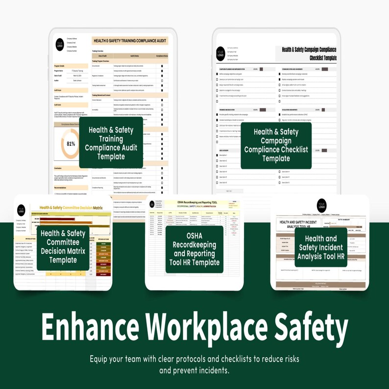 40+ Health and Safety Templates Excel & Printable | Workplace Safety ...