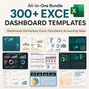 Peut inclure: Un ensemble num&eacute;rique de plus de 300 mod&egrave;les de tableaux de bord Excel comprenant divers outils de visualisation de donn&eacute;es tels que des graphiques &agrave; barres, des diagrammes circulaires, des courbes et des tableaux financiers avec des th&egrave;mes vari&eacute;s.