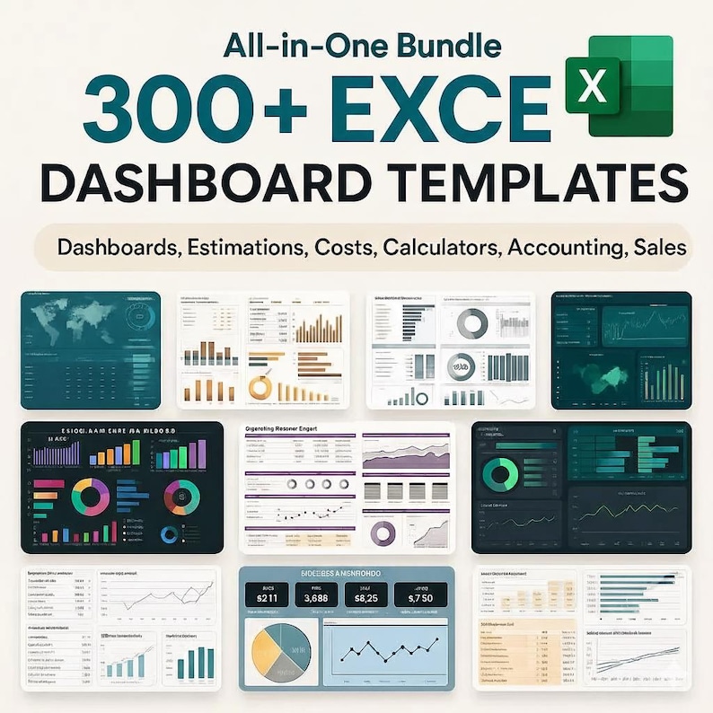 Peut inclure: Un ensemble num&eacute;rique de plus de 300 mod&egrave;les de tableaux de bord Excel comprenant divers outils de visualisation de donn&eacute;es tels que des graphiques &agrave; barres, des diagrammes circulaires, des courbes et des tableaux financiers avec des th&egrave;mes vari&eacute;s.