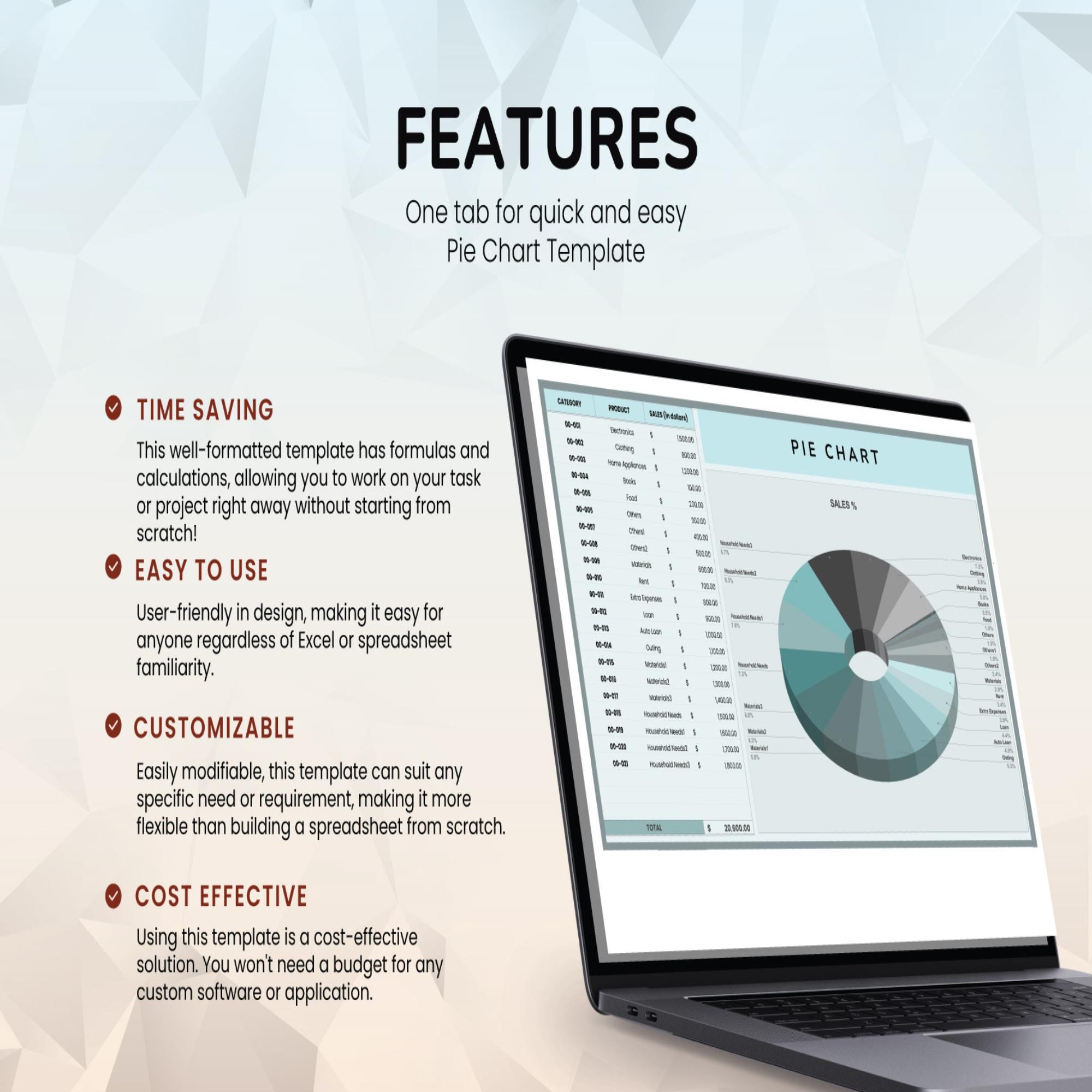 Pie Chart Template Excel Google Sheets Interactive Data Visualization ...