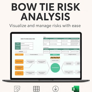 Bow Tie Risk Analysis Template | Excel & Google Sheets | Risk Management | Risk Matrix | Digital Download