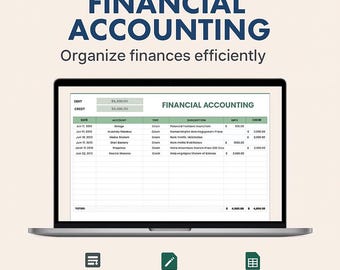 Financial Accounting Template Excel Google Sheets – General Ledger, Trial Balance, Income Statement, Balance Sheet, Financial Dashboard