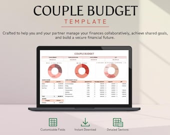 Couple Budget Template Excel & Google Sheets | Shared Expense Tracker, Household Finance Planner, Savings Goals Dashboard