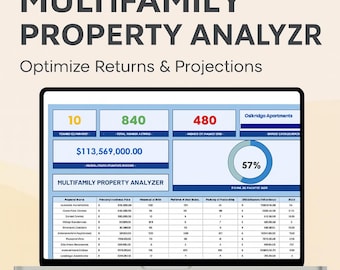 Multi Family Property Analyzer Template Excel & Google Sheets | Real Estate Investment Calculator, Rental ROI, Income  And Expense Tracker
