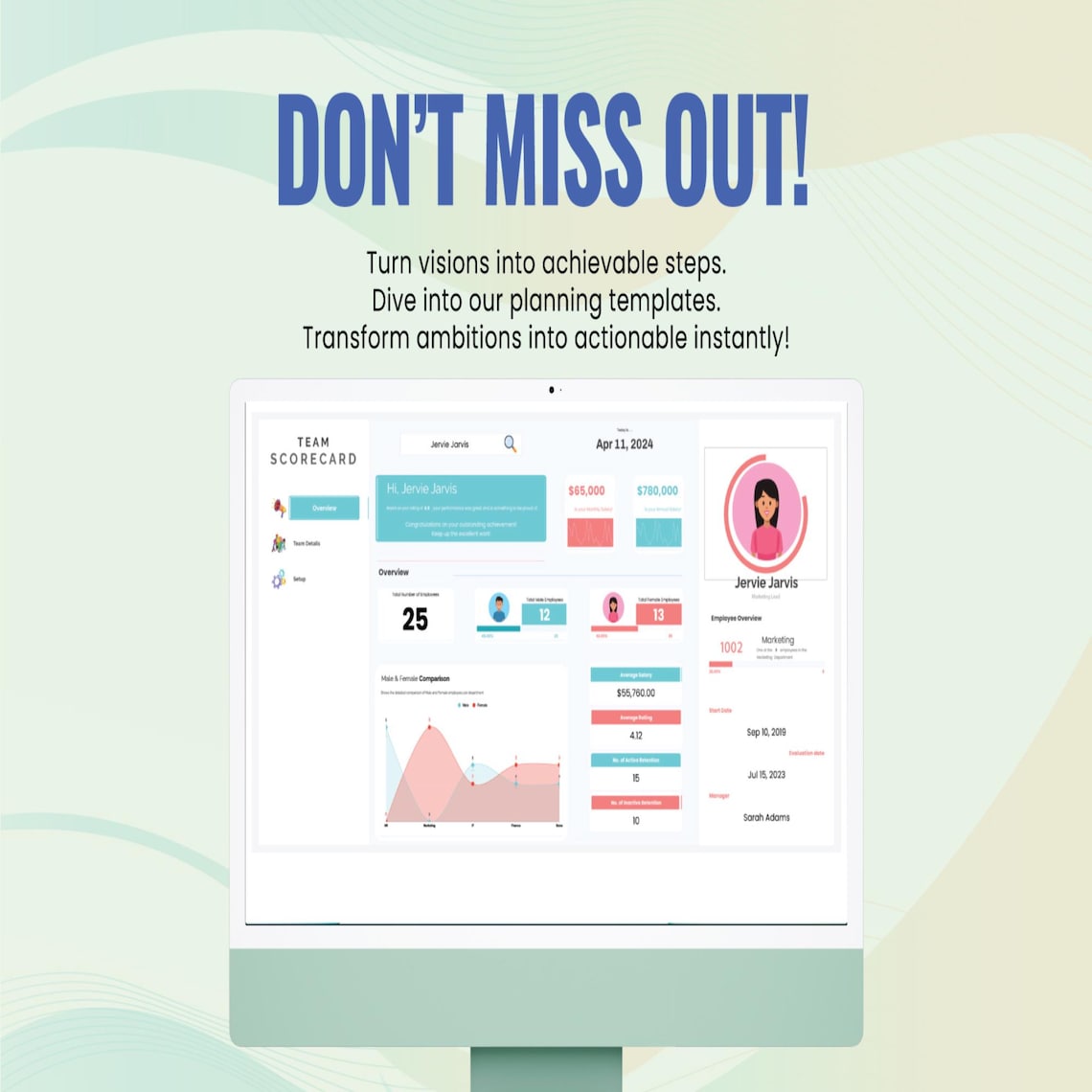 Team Scorecard Template | Excel & Google Sheets | Employee KPI and ...