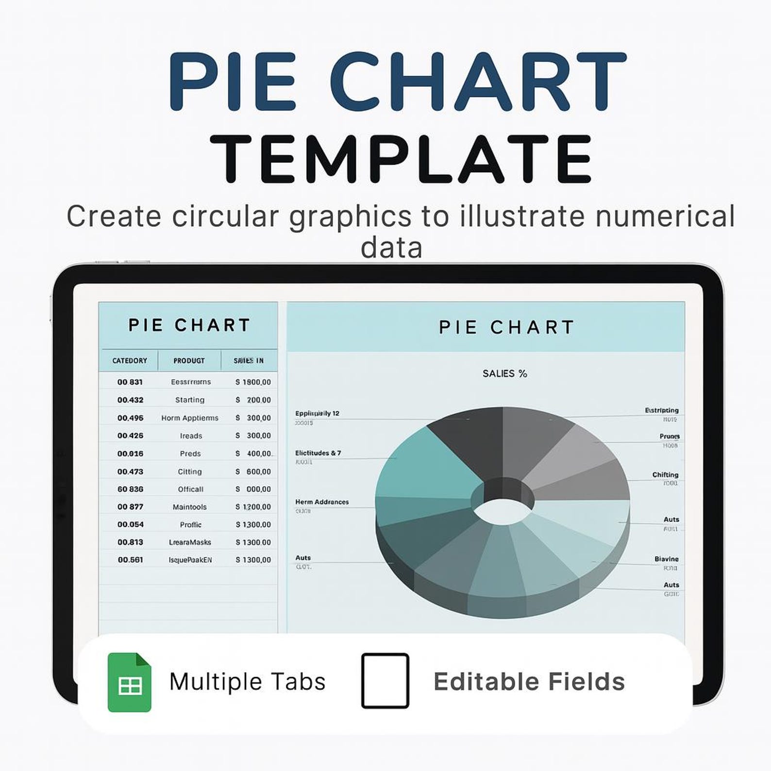 Pie Chart Template Excel Google Sheets Interactive Data Visualization ...