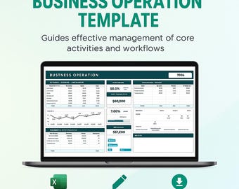 Sjabloon bedrijfsactiviteiten Excel en Google Spreadsheets | Managementplanner voor kleine bedrijven | Spreadsheet voor SOP en taaktracering
