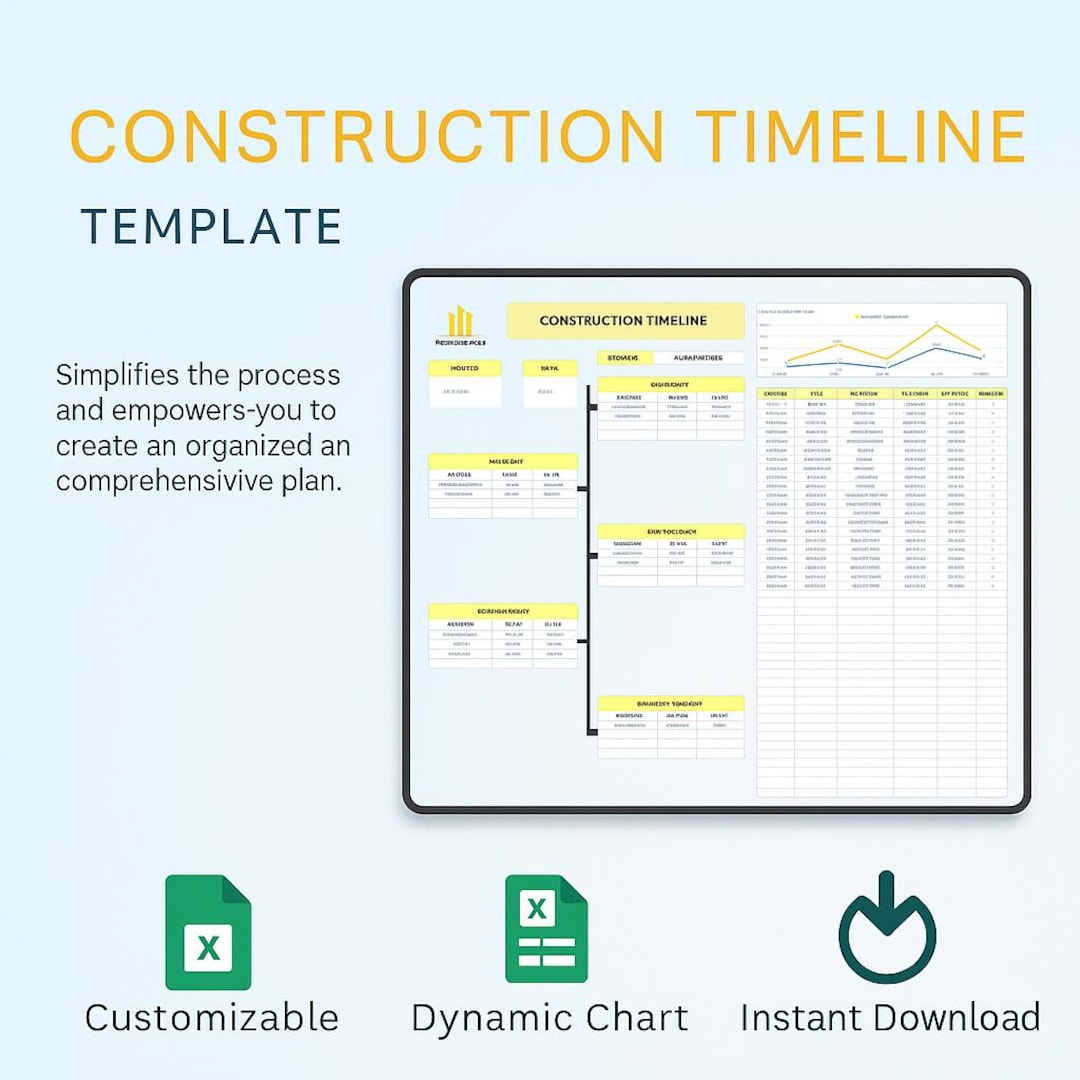 Construction Timeline Template | Project Schedule Planner | Building ...