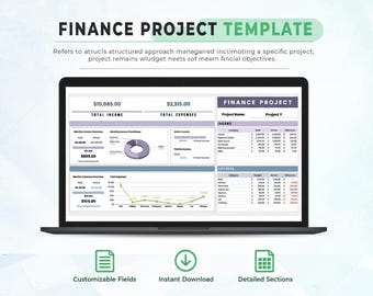Finance Project Template Excel & Google Sheets | Budget Tracker, Cost Management, Project Planning Dashboard, Expense Log