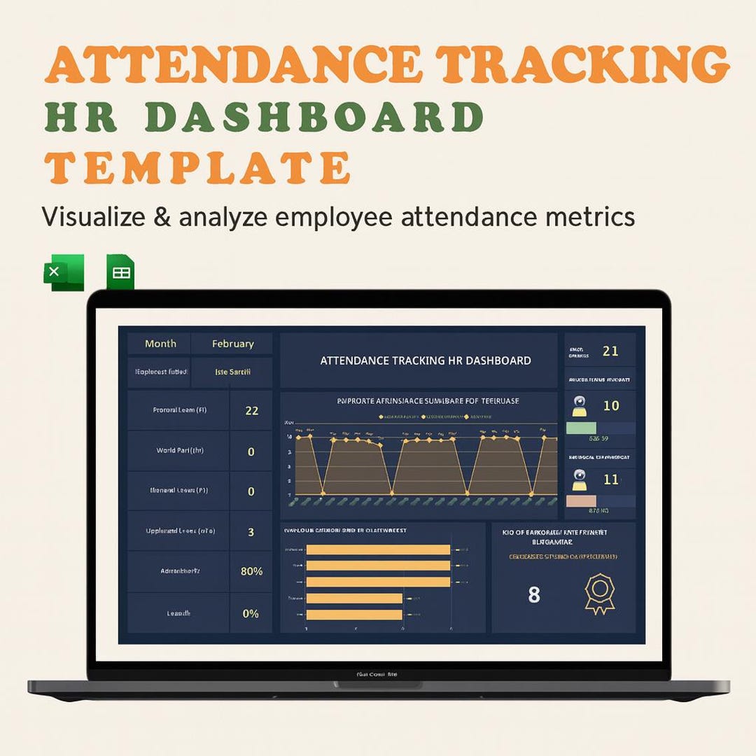Attendance Tracking HR Dashboard Template • Excel & Google Sheets ...