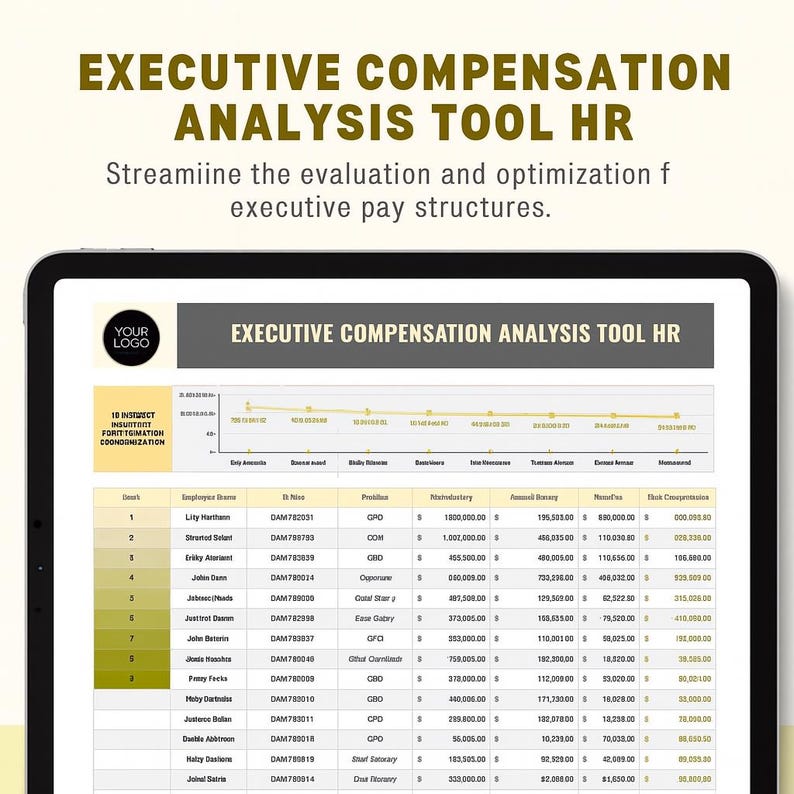 Executive Compensation Analysis HR Template Excel Google Sheets | Pay ...