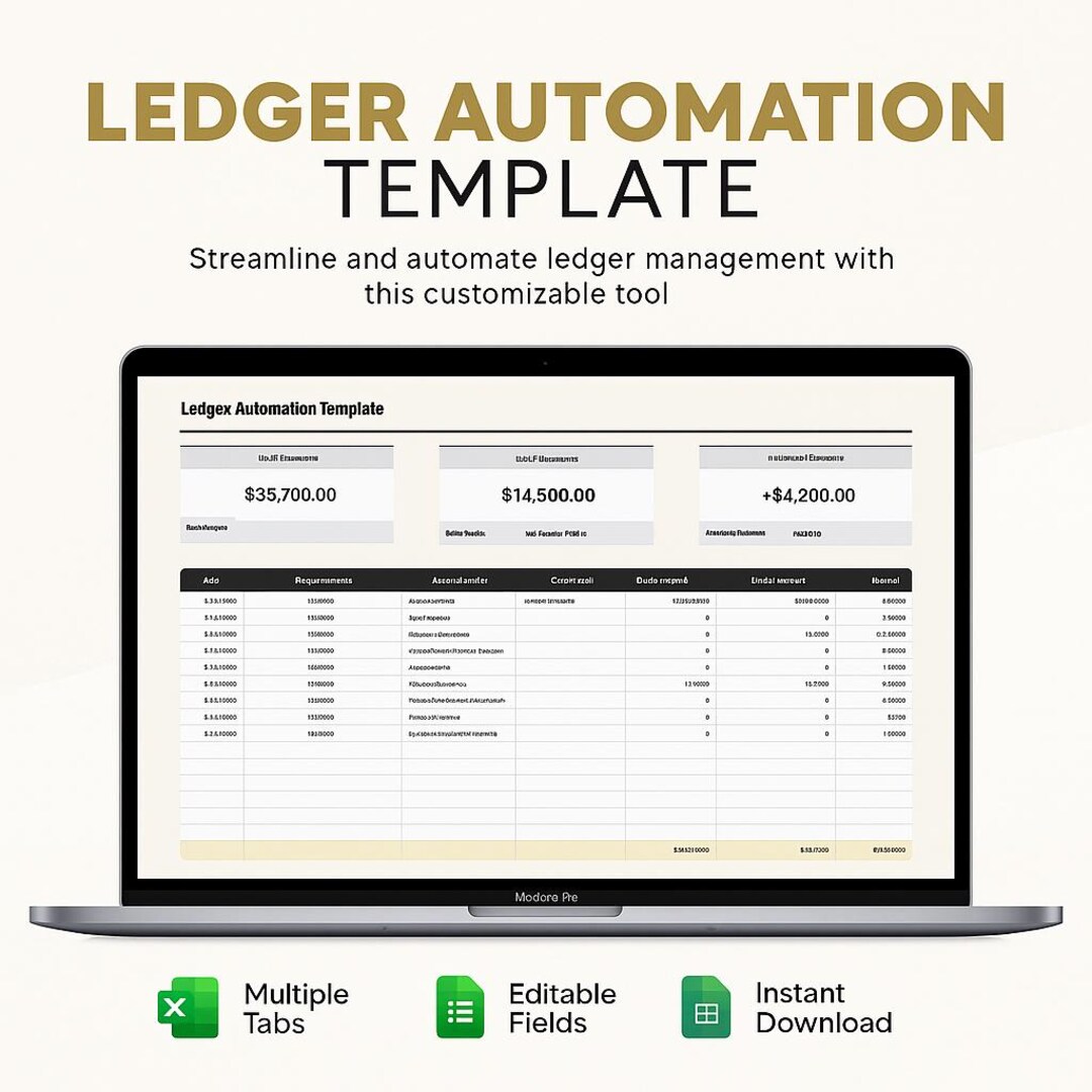 Ledger Automation Template • Excel & Google Sheets • Automated Ledger ...