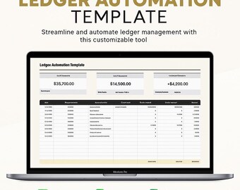 Ledger Automation Template • Excel & Google Sheets • Automated Ledger System • Editable Digital Download