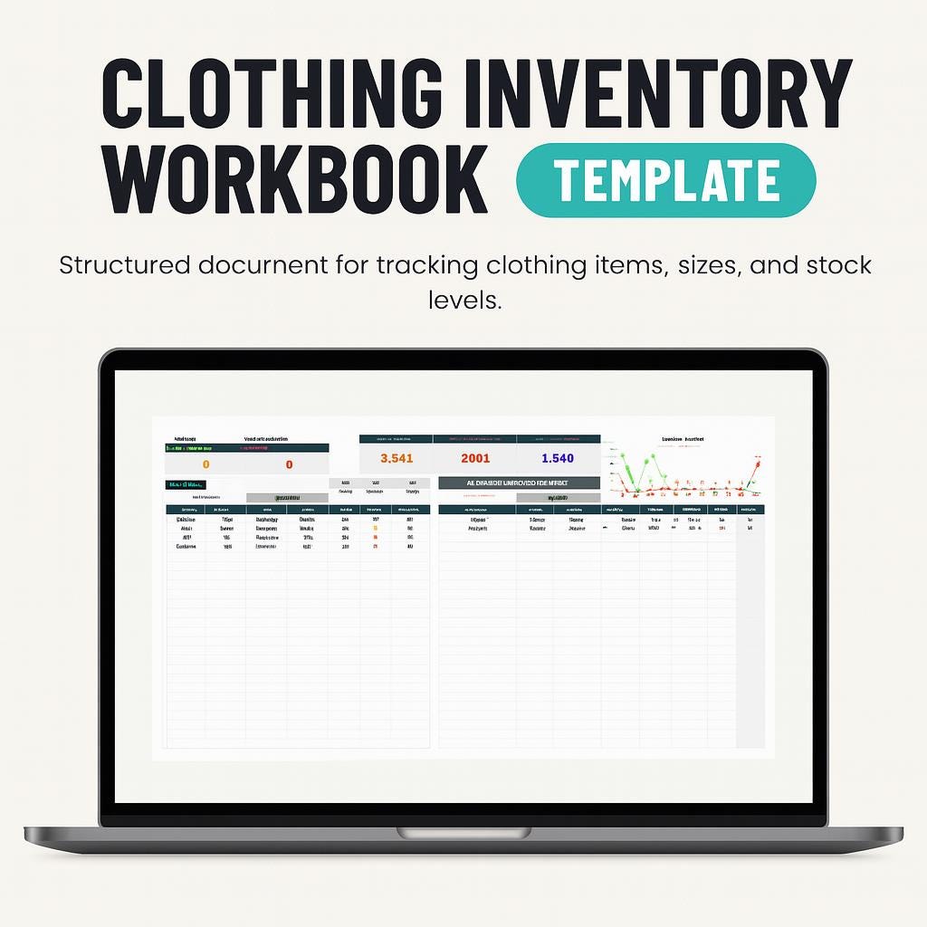 Clothing Inventory Workbook Template | Apparel Stock Tracker Excel ...
