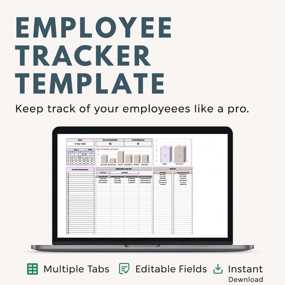 Employee Tracker Template Excel & Google Sheets • Staff Performance ...