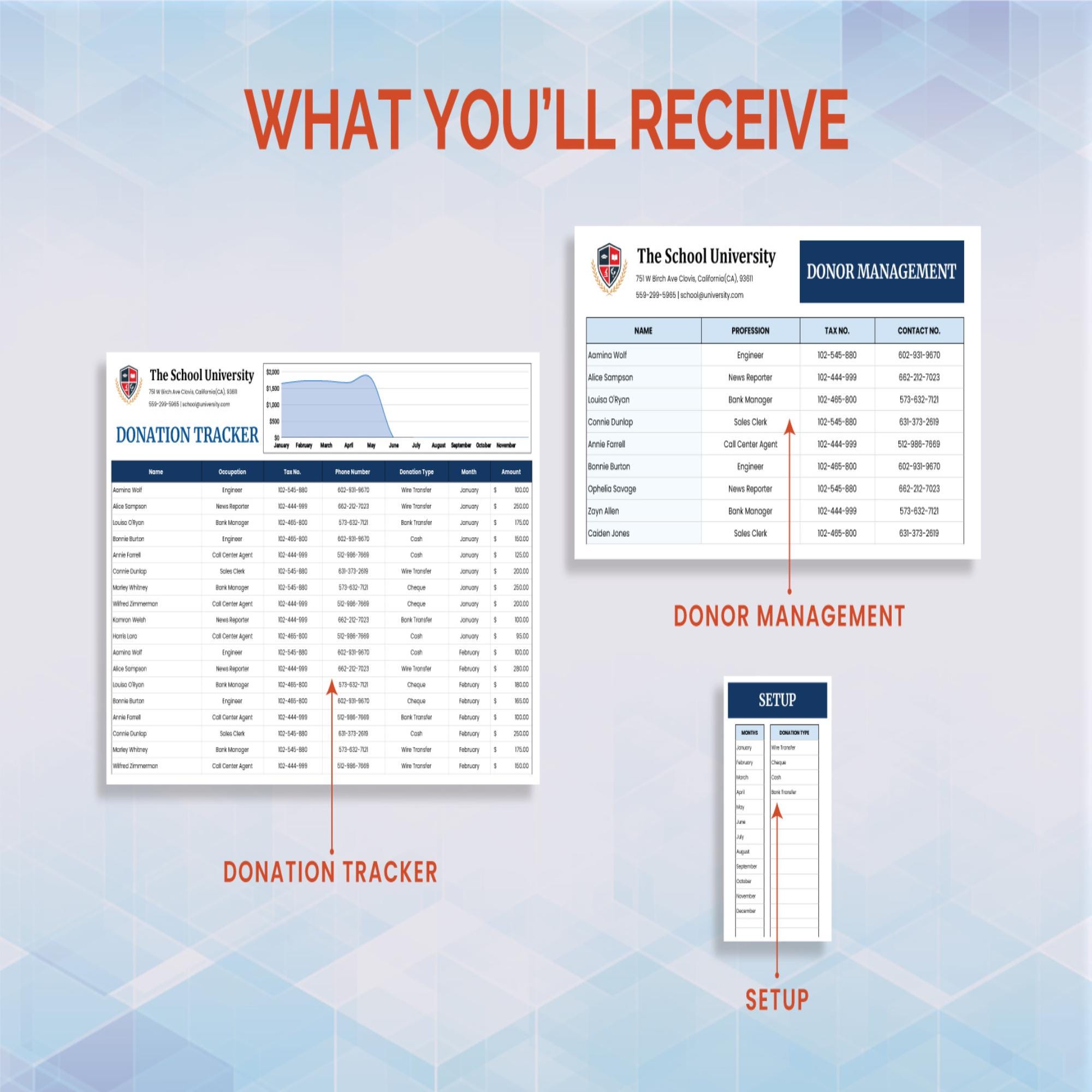Donation Tracker Template Excel & Google Sheets • Charitable Giving Log ...