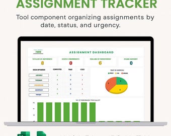 Assignment Tracker Template – Excel & Google Sheets Homework Planner, School Assignment Log and Study Management Tool